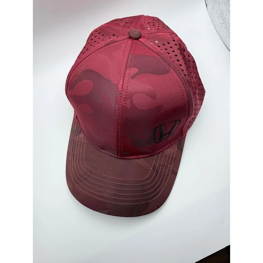 Honda Performance Burgundy Red Camo Hat Adjustable Perforated Racing Cap